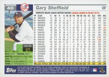 2005 Topps #40 Gary Sheffield Back