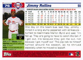 2005 Topps #76 Jimmy Rollins Back