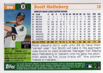 2005 Topps #99 Scott Hatteberg Back