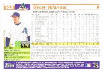 2005 Topps #102 Oscar Villarreal Back