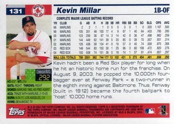 2005 Topps #131 Kevin Millar Back