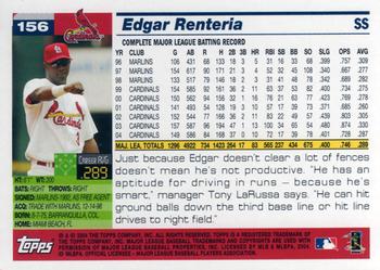 2005 Topps #156 Edgar Renteria Back