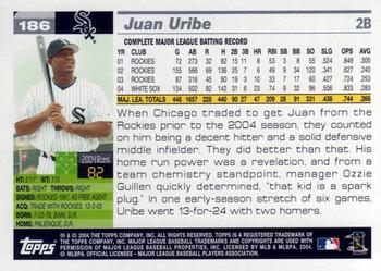 2005 Topps #186 Juan Uribe Back