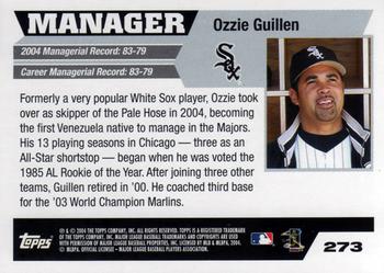 2005 Topps #273 Ozzie Guillen Back