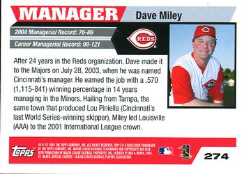 2005 Topps #274 Dave Miley Back