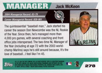 2005 Topps #278 Jack McKeon Back