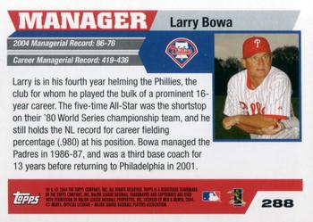 2005 Topps #288 Larry Bowa Back