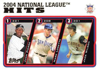 2005 Topps #344 2004 National League Hits (Juan Pierre / Mark Loretta / Jack Wilson) Front