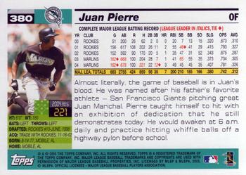 2005 Topps #380 Juan Pierre Back