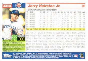 2005 Topps #404 Jerry Hairston Jr. Back
