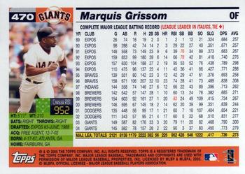 2005 Topps #470 Marquis Grissom Back
