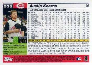 2005 Topps #535 Austin Kearns Back