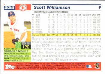 2005 Topps #234 Scott Williamson Back