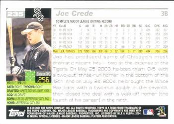 2005 Topps #235 Joe Crede Back