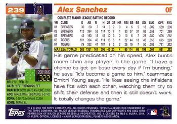 2005 Topps #239 Alex Sanchez Back