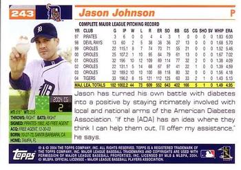 2005 Topps #243 Jason Johnson Back