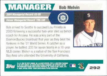 2005 Topps #292 Bob Melvin Back