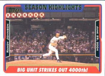 2005 Topps #333 Big Unit Strikes Out 4000th! Front