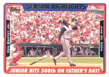 2005 Topps #335 Junior Hits 500th On Father's Day! Front