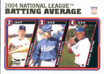 2005 Topps #343 2004 National League Batting Average (Todd Helton / Mark Loretta / Adrian Beltre) Front