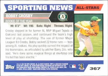 2005 Topps #367 Bobby Crosby Back