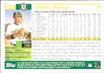 2005 Topps #371 Charles Thomas Back