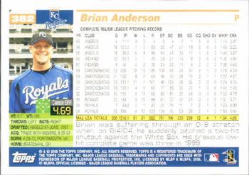 2005 Topps #382 Brian Anderson Back