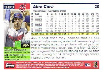2005 Topps #383 Alex Cora Back