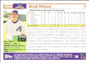 2005 Topps #388 Brad Halsey Back