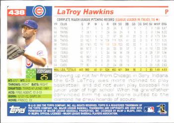 2005 Topps #438 LaTroy Hawkins Back
