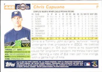 2005 Topps #446 Chris Capuano Back