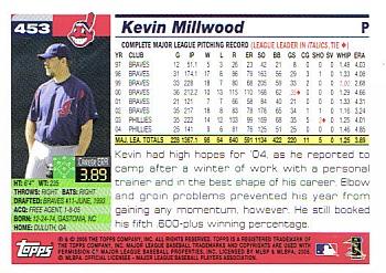 2005 Topps #453 Kevin Millwood Back