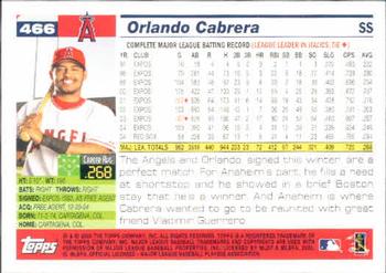2005 Topps #466 Orlando Cabrera Back