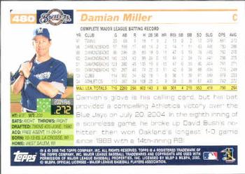 2005 Topps #480 Damian Miller Back