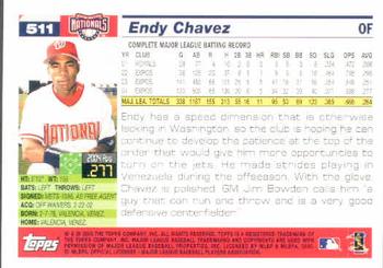 2005 Topps #511 Endy Chavez Back