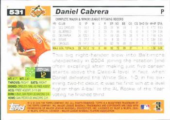 2005 Topps #531 Daniel Cabrera Back