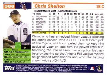 2005 Topps #566 Chris Shelton Back