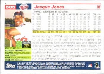 2005 Topps #585 Jacque Jones Back