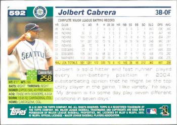 2005 Topps #592 Jolbert Cabrera Back