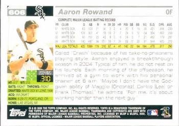 2005 Topps #606 Aaron Rowand Back