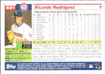 2005 Topps #621 Ricardo Rodriguez Back