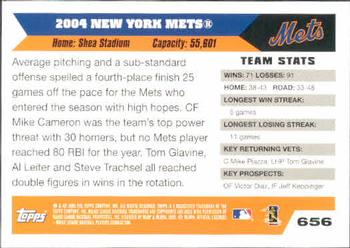 2005 Topps #656 New York Mets Back
