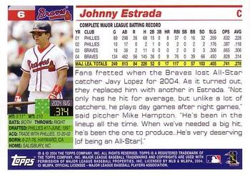 2005 Topps #6 Johnny Estrada Back