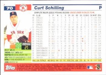 2005 Topps #70 Curt Schilling Back