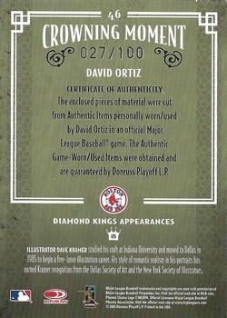 2005 Donruss Diamond Kings - Materials Silver #46 David Ortiz Back