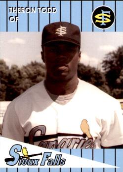 1993 Sioux Falls Canaries #13 Theron Todd Front