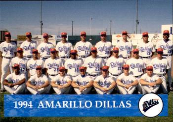 1994 Collect-A-Sport Amarillo Dillas #28 Team Photo Front