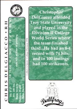 1994 Collect-A-Sport Beaumont Bullfrogs #8 Chris DelGiacco Back
