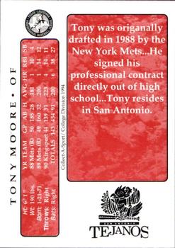 1994 Collect-A-Sport San Antonio Tejanos #21 Tony Moore Back
