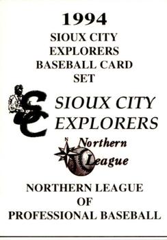 1994 Collect-A-Sport Sioux City Explorers #NNO Team Logo Front